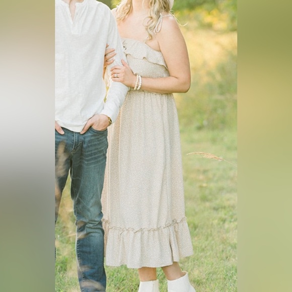 Chic Beige Ruffle Dress - Picture 7 of 7